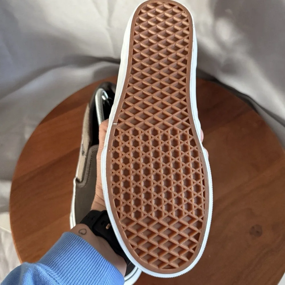 Vans Asher Deluxe Slip On Coffee Brown Cozy Knit Suede Skater Sneakers Men's 9.0